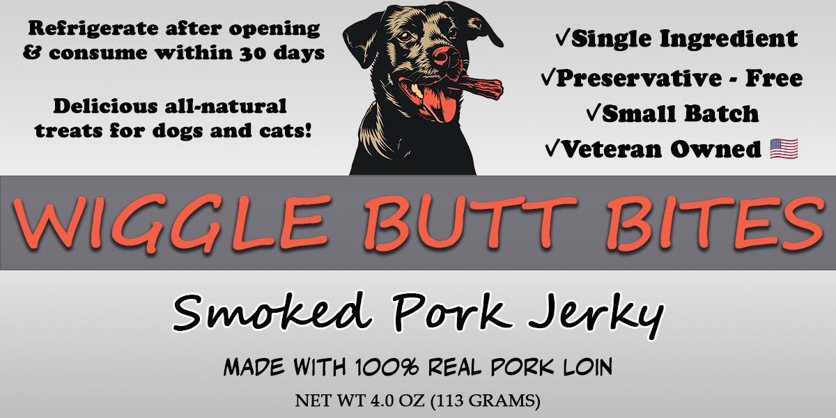 All Natural Single Ingredient Pork Jerky Treats for Dogs and Cats